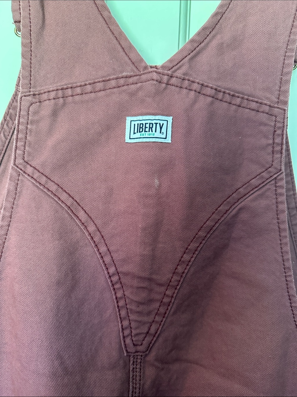 Liberty Rose-Pink Overalls with green accents Size S - Picture 8 of 15